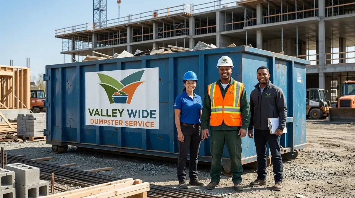 Roll-off dumpster delivery to Goodyear, AZ by Valley Wide Dumpster Service