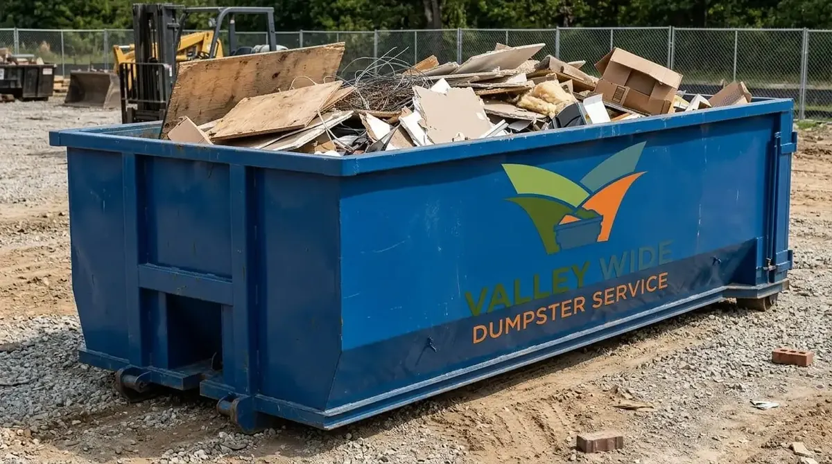 Roll-off dumpster delivery to Mesa, AZ by Valley Wide Dumpster Service