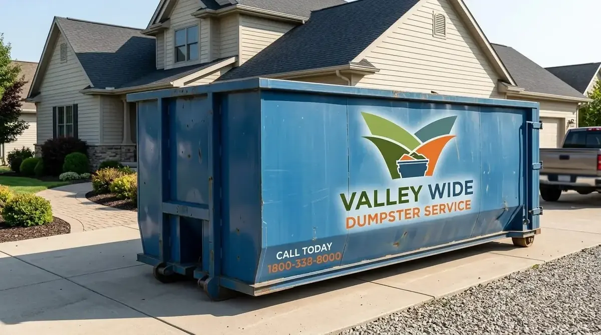 Roll-off dumpster delivery to Tempe, AZ by Valley Wide Dumpster Service