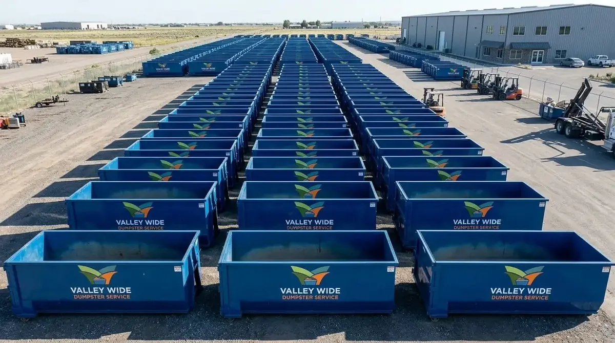 Valley Wide Dumpster Service roll-off containers ready to go out from Phoenix